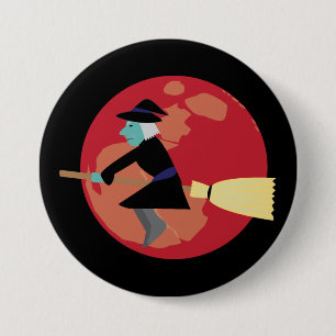 Hexe fliegt in der Nacht Button