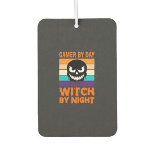 Hexe-Gamer Halloween Retro-Totenkopf Autolufterfrischer