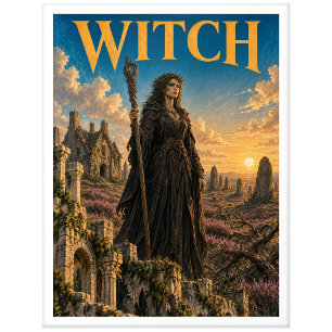 Hexe, Gothic Fantasy Monster Postkarte