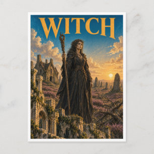 Hexe, Gothic Fantasy Monster Postkarte