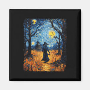 Hexe Halloween Starry Night Van Gogh Kostümkunst Magnet
