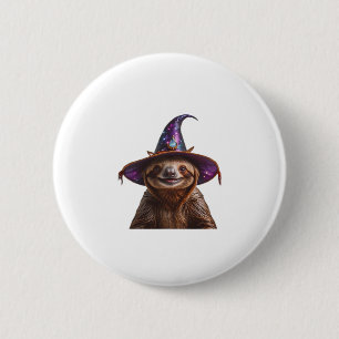 Hexe Halloween-Trick oder leckeres Kürbiski Button