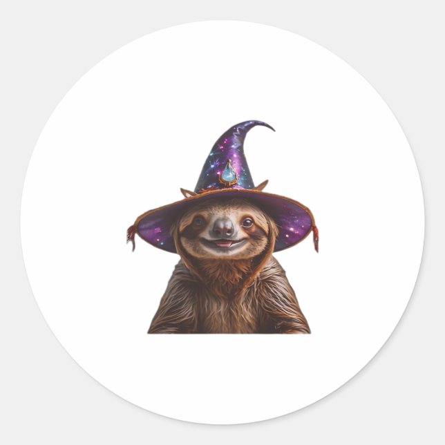 Hexe Halloween-Trick oder leckeres Kürbiski Runder Aufkleber (Vorderseite)