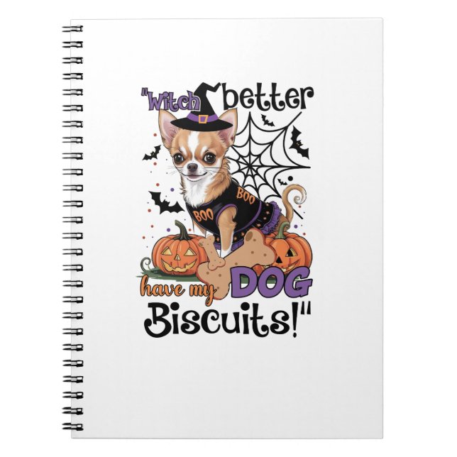 Hexe hat besser meine Hundekekse Süße Halloween C Notizblock (Vorderseite)