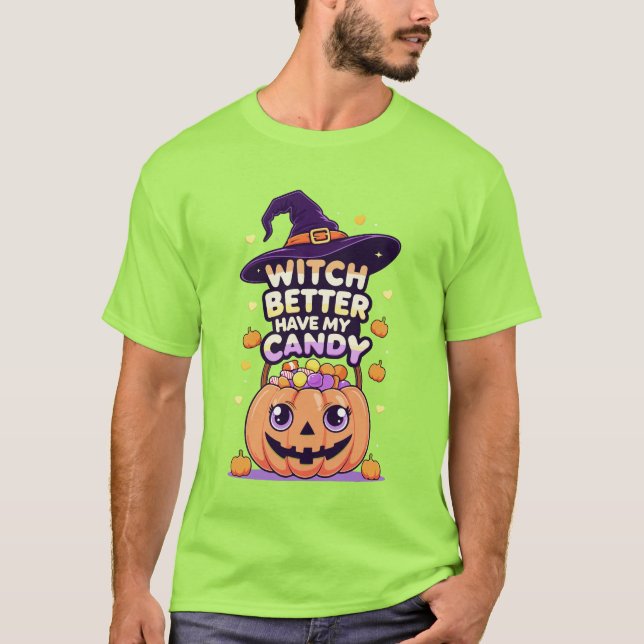 Hexe hat besser meine Süßigkeit - Niedliches Kawai T-Shirt (Vorderseite)