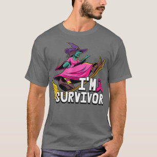 Hexe im a Survivor Halloween Breastkrebs Awaren T-Shirt