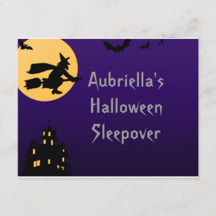 "Hexe im Flug um Mitternacht" - (personalisiertes Einladung