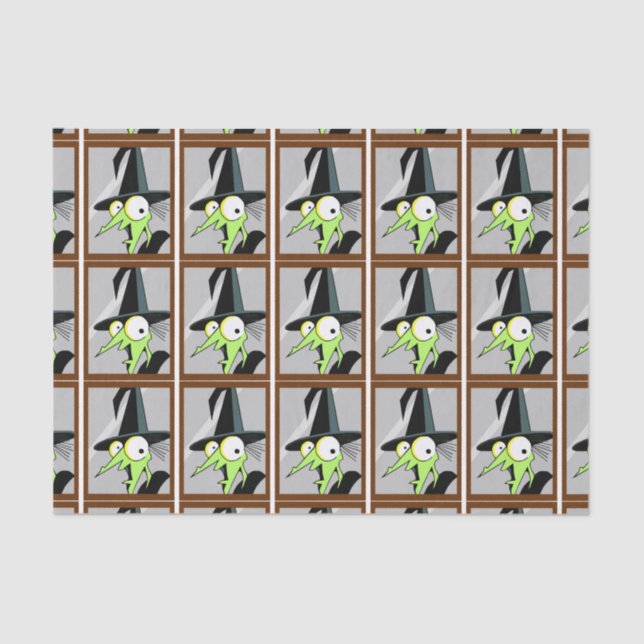 Hexe im Spiegelgewebe Seidenpapier (Vorderseite)