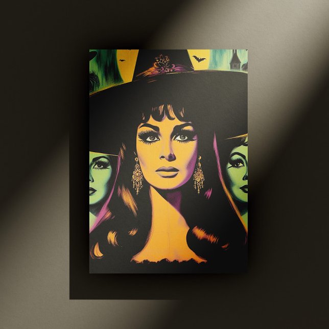 Hexe im Vintage-Stil Postkarte (Von Creator hochgeladen)