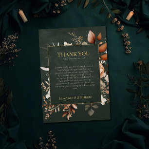 Hexe im Wald Grüne Florale Hochzeits-Dankeskarten Dankeskarte