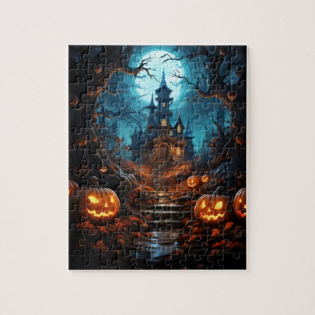 Hexe im WaldHalloween Puzzle (Vertikal)