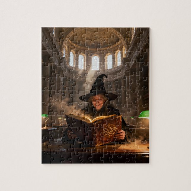 Hexe in der Bibliothek Puzzle (Vertikal)