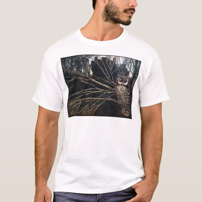 Hexe in der Eulen-Form T-Shirt (Vorderseite)