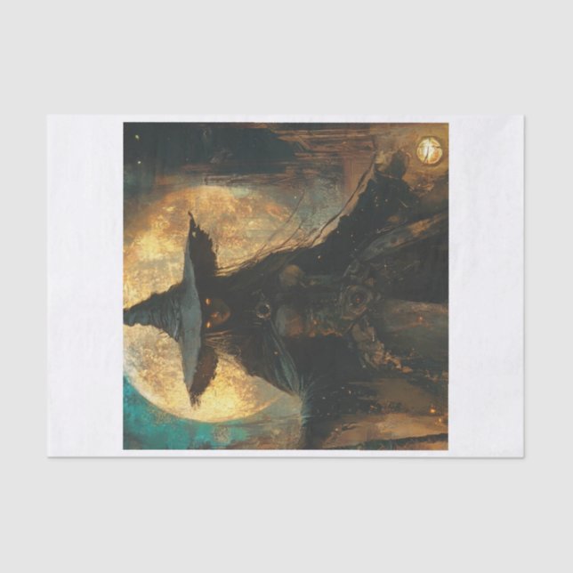 Hexe in der Nacht2 Seidenpapier (Vorderseite)
