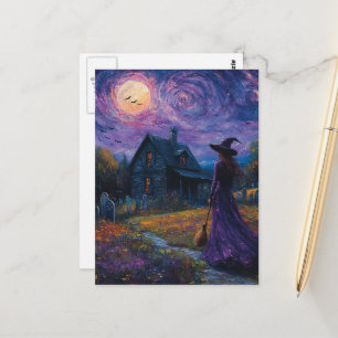 Hexe in der Nacht Postkarte