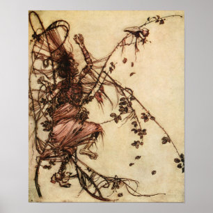 Hexe in Dornen verstrickt von Arthur Rackham Poster
