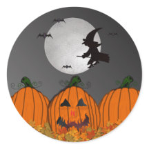 Hexe in Flight Halloween Stickers