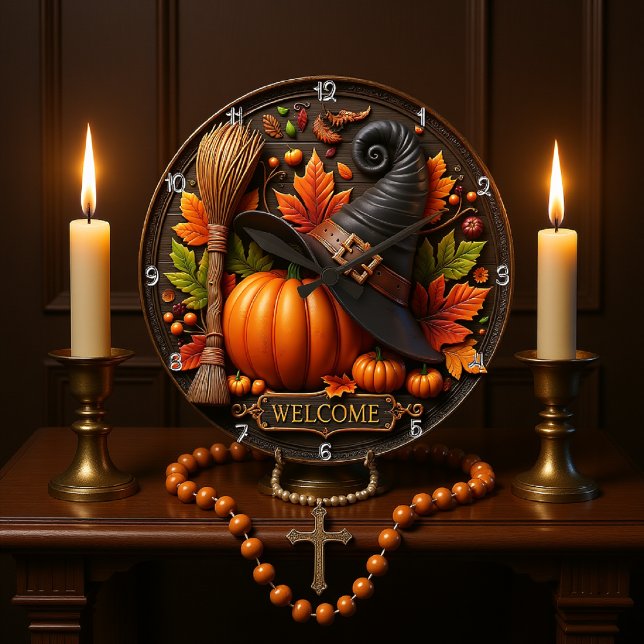 Hexe ist willkommen große wanduhr (Von Creator hochgeladen)