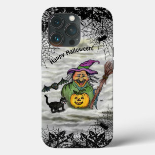 Hexe, Katze, Bat und Kürbis, glückliches Halloween Case-Mate iPhone Hülle