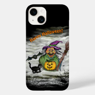 Hexe, Katze, Bat und Kürbis, glückliches Halloween Case-Mate iPhone 14 Hülle