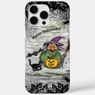 Hexe, Katze, Bat und Kürbis, glückliches Halloween iPhone 16 Pro Max Hülle