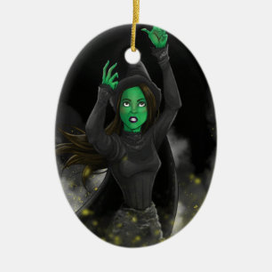 Hexe - keine gute Tat Keramikornament