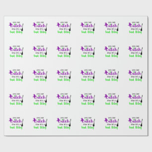 Hexe Lustiges Halloween  Geschenkpapier