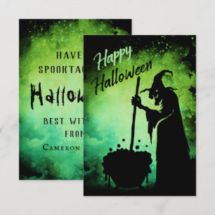 Hexe mit Cauldron Happy Halloween-Karte Dankeskarte