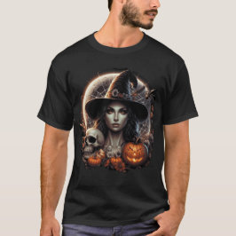 Hexe mit einem Crescent Moon" Spooky-T-Shirt T-Shirt