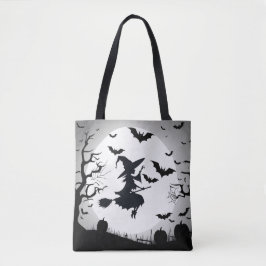 Hexe mit Fledermäusen Funny Halloween Thema
