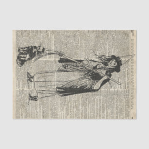 Hexe mit Katze Haloowen Party-Geschenk-Dekoration Seidenpapier