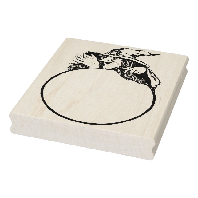 Hexe mit Kristallkugel-Briefmarke Gummistempel (Stempel)