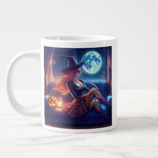 Hexe mit Mond Jumbo-Kaffeetasse Jumbo-Tasse