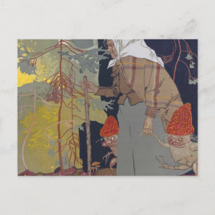Hexe mit Pilzen - Franz Wacik Postkarte