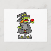 Hexe mit rotem Apfel