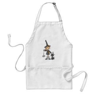 Hexe mit schwarzer Katze Schürze