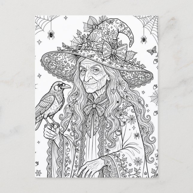 Hexe mit Stil Postkarte (Vorderseite)