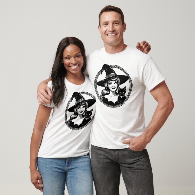 Hexe mit Vintager Hexerei T-Shirt (Unisex)