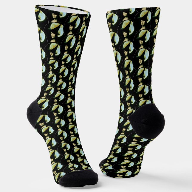 Hexe Mona Lisa Halloween Vollmond Socken (Gewinkelt)