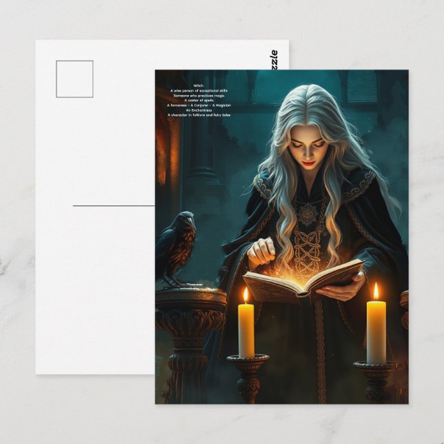 Hexe Postkarte (Vorne/Hinten)