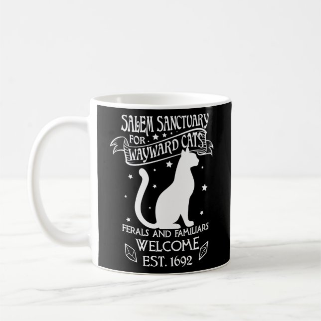 Hexe Salem Zuhause für Wayward Black Cats 1692 Kaffeetasse (Links)