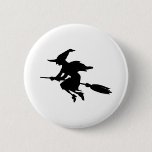 Hexe-Silhouette Button