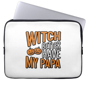 Hexe sollte meinen Papa haben Halloween Dad Shirt  Laptopschutzhülle
