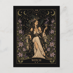 Hexe, Sternen-Tarot-Kunst Postkarte