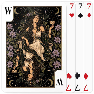 Hexe, Sternen-Tarot-Kunst Spielkarten