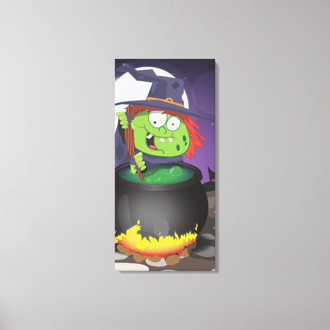 Hexe Stirring a Cauldron . Leinwanddruck (Vorderseite)