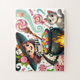 Hexe Stirring a Pot of Candy Puzzle