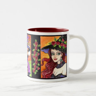 Hexe-Tee-Kaffee-Tasse durch Ann Howard Zweifarbige Tasse