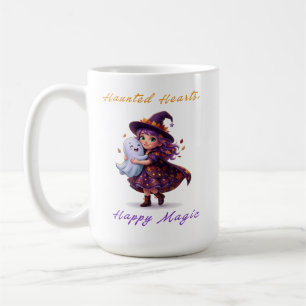 Hexe und Boo Freundinnen Süßer Halloween-Zauber Kaffeetasse