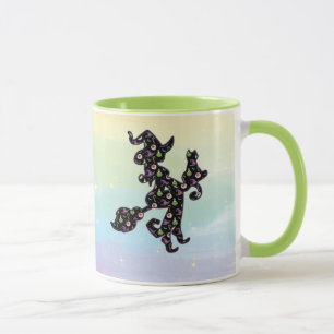 Hexe und Katze, Halloween-Stimmung Tasse